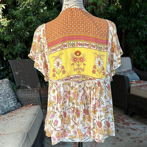 🌺Reserved Do Not Buy🌺EUC Spell Portobello Road Short Sleeve Blouse size medium - Picture 7 of 11